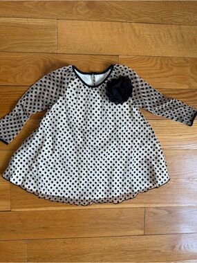 Pippa & Julie Polka Dot Tulle Dress with Black Trim